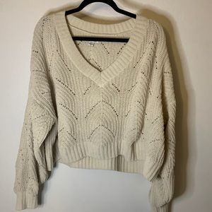 AMERICAN EAGLE CREME CROPPED SWEATER